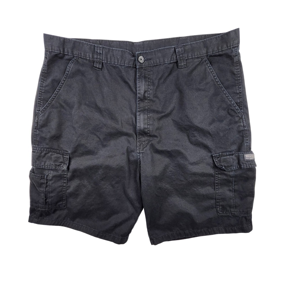 Wrangler Cargo Shorts Mensβ 42 Black Cotton Twill Casual Outdoor Utility Hiking
